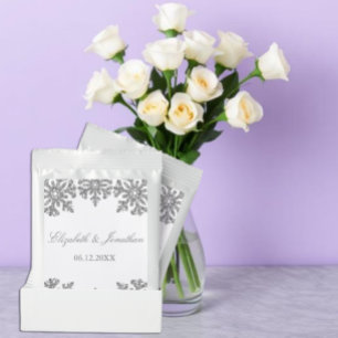 Silver Snowflake Winter Wedding Hot Chocolate Drink Mix
