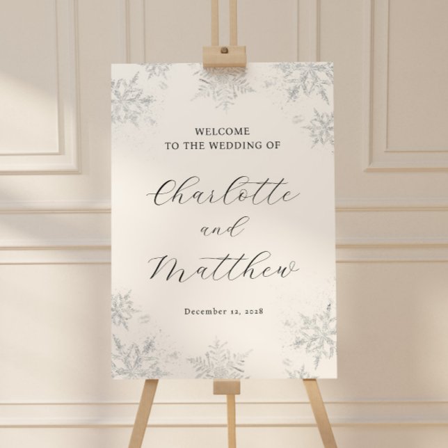 Silver Snowflake Winter Wedding Welcome Sign (Creator Uploaded)