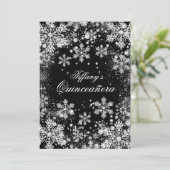 Silver Snowflake Winter Wonderland Quinceanera Invitation (Standing Front)
