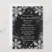 Silver Snowflake Winter Wonderland Quinceanera Invitation (Back)