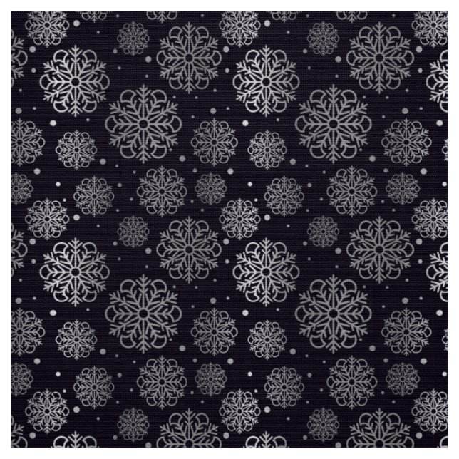 Silver snowflake with fish scales pattern fabric (Swatch)