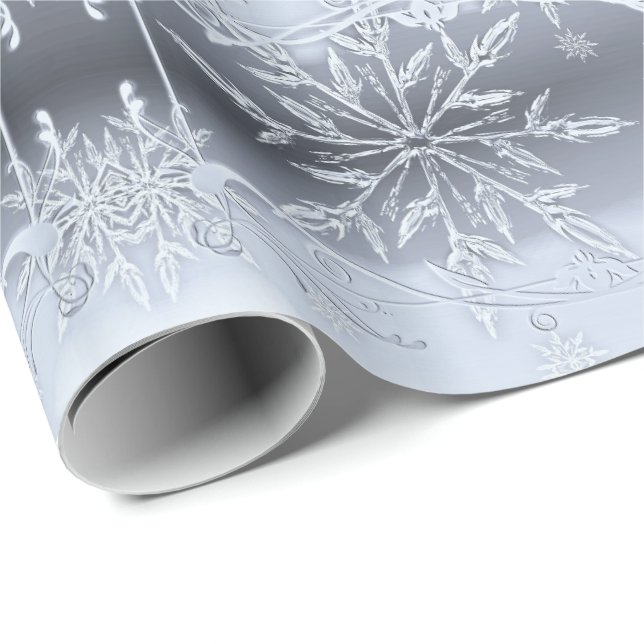 Silver snowflake wrapping paper (Roll Corner)