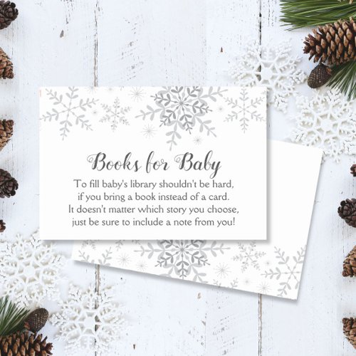 Silver Snowflakes Baby Shower Bring a Book