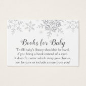 Silver Snowflakes Baby Shower Bring a Book (Front)