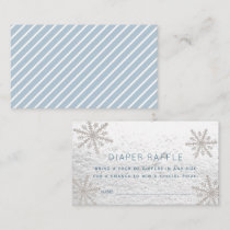 Silver Snowflakes Baby Shower Diaper Raffle Ticket Enclosure Card