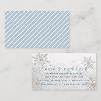 Silver Snowflakes Blue Please Bring a Book Card