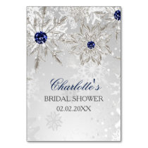 silver snowflakes bridal shower bingo cards