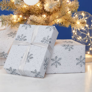 Silver Snowflakes Christmas  Wrapping Paper