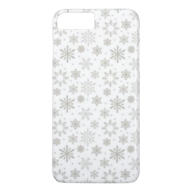 Silver Snowflakes Design iPhone Case (Back)