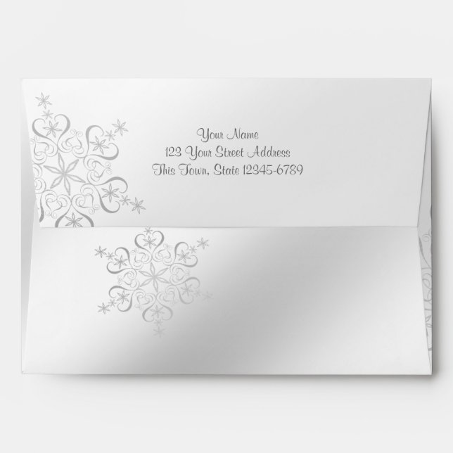 Silver Snowflakes Envelope (Back (Top Flap))