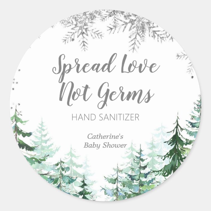 Snowflakes and Gifts Christmas Hand Sanitizer Labels