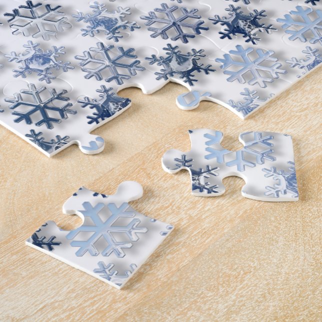 Silver Snowflakes Jigsaw Puzzle (Side)
