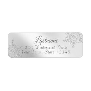 Silver Snowflakes Label