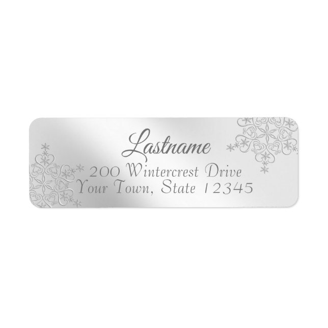Silver Snowflakes Label (Front)