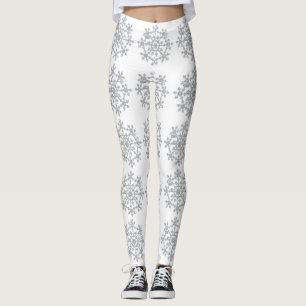 Silver Snowflakes Leggings