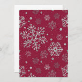 Silver snowflakes on dark red (Front/Back)