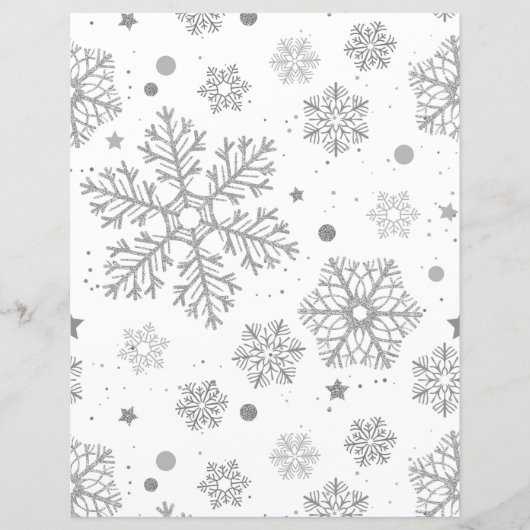Silver snowflakes on white (Front)