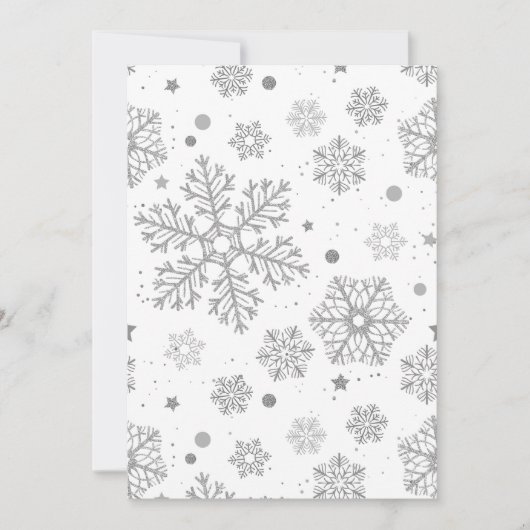 Silver snowflakes on white (Front)