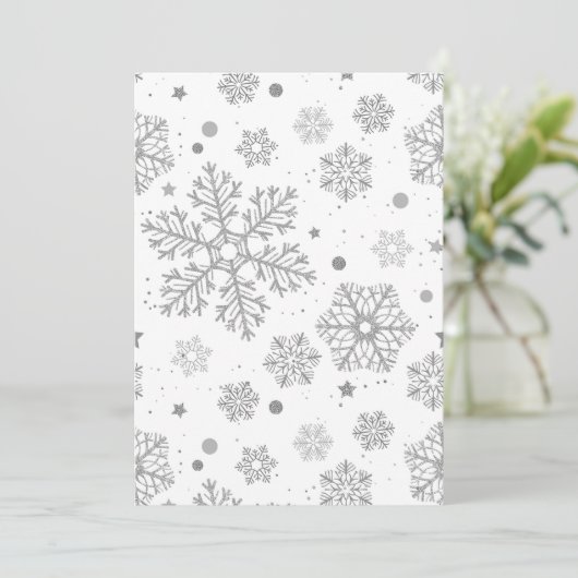 Silver snowflakes on white (Standing Front)