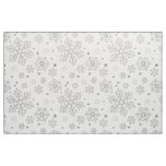 Silver snowflakes on white fabric