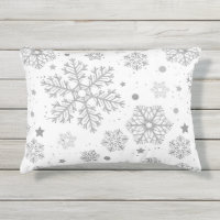 Silver snowflakes on white