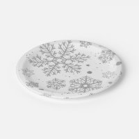 Glad White & Gray Snowflake Pattern 10 Premium Paper Plates, 20