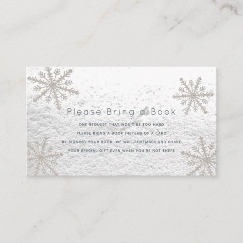 Silver Snowflakes Please Bring a Book Card