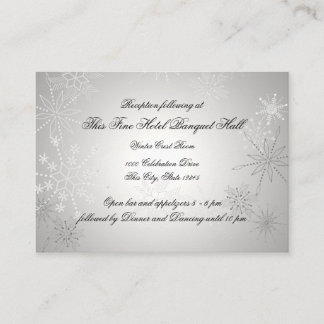 Silver Snowflakes Reception Enclosure Card