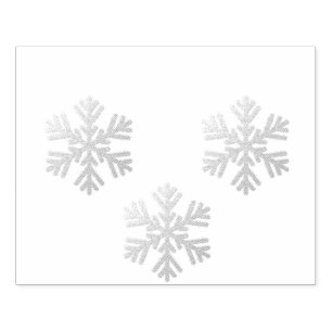 Silver snowflakes rubber stamp