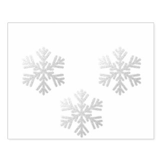 Silver snowflakes rubber stamp