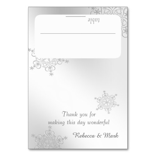 Silver Snowflakes Seating Card