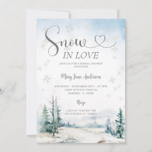 Silver Snowflakes Snow in love Bridal Shower Invitation
