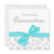 Silver Snowflakes Teal Bow Quinceanera Invitations