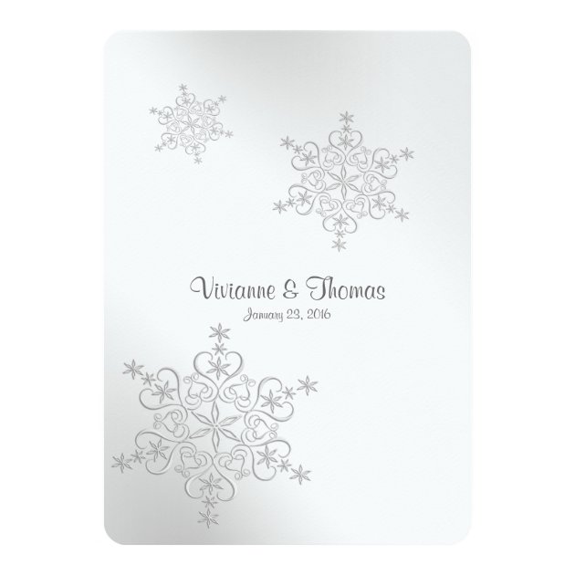 Silver Snowflakes Wedding Invitation