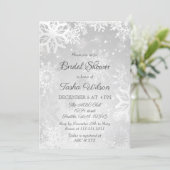 Silver Snowflakes Winter Bridal Shower Invitation (Standing Front)