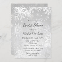 Silver Snowflakes Winter Bridal Shower Invitation
