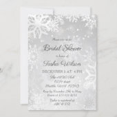 Silver Snowflakes Winter Bridal Shower Invitation (Front)