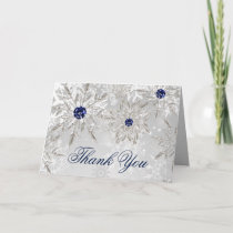 silver snowflakes winter bridal shower Thank You