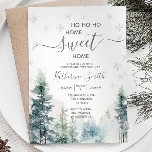 Silver Snowflakes Winter Housewarming Party Invitation