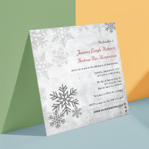Silver Snowflakes Winter Wedding Invitation
