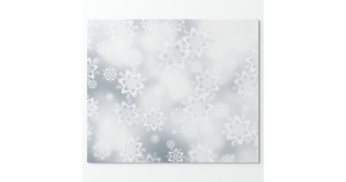 Silver Snowflakes Wrapping Paper | Zazzle