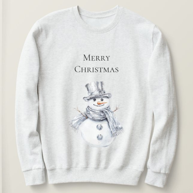 Silver Snowman Christmas   Sweatshirt (Design Front)