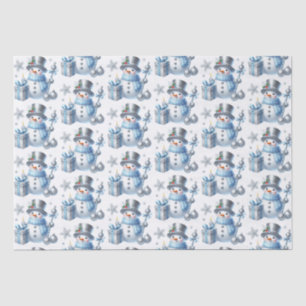 Silver Snowmen Tissue Paper