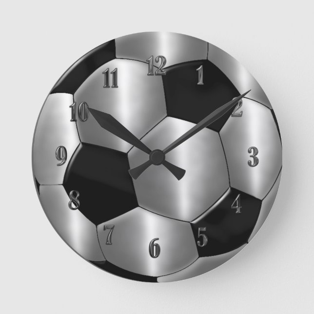 Silver Soccer Ball Clock (Front)