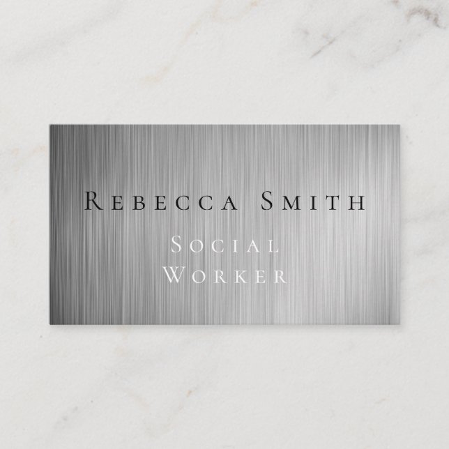 Silver Social Worker Business Card (Front)