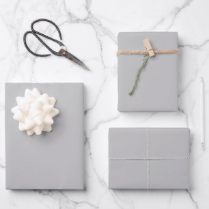 Silver solid color wrapping paper sheets