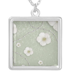 Silver Spa Square Necklace