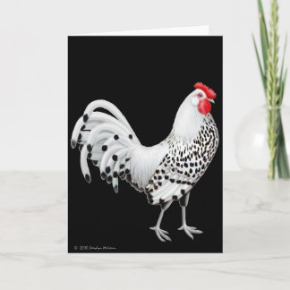 Silver Spangled Hamburg Rooster Card