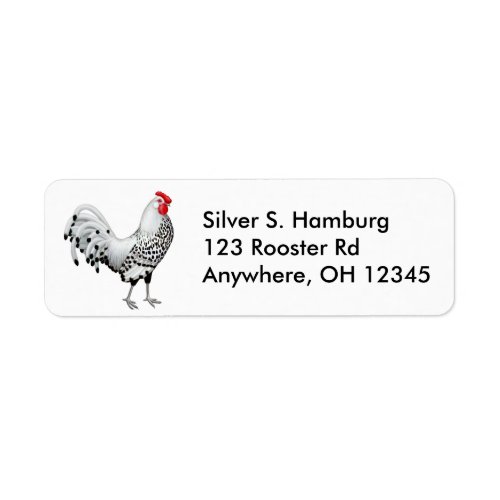 Silver Spangled Hamburg Rooster Label