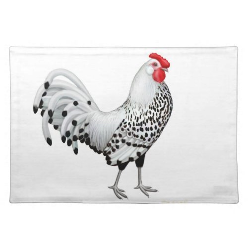 Silver Spangled Hamburg Rooster Placemat